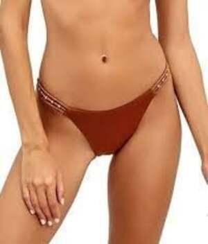 ViX Paula Hermanny Bia Braided Cord Detail Bikini Bottom in Mauve/Rose